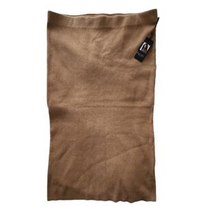 Rachel Roy Women's Brown Ribbed Pencil Midi Pull On Skirt Size XL